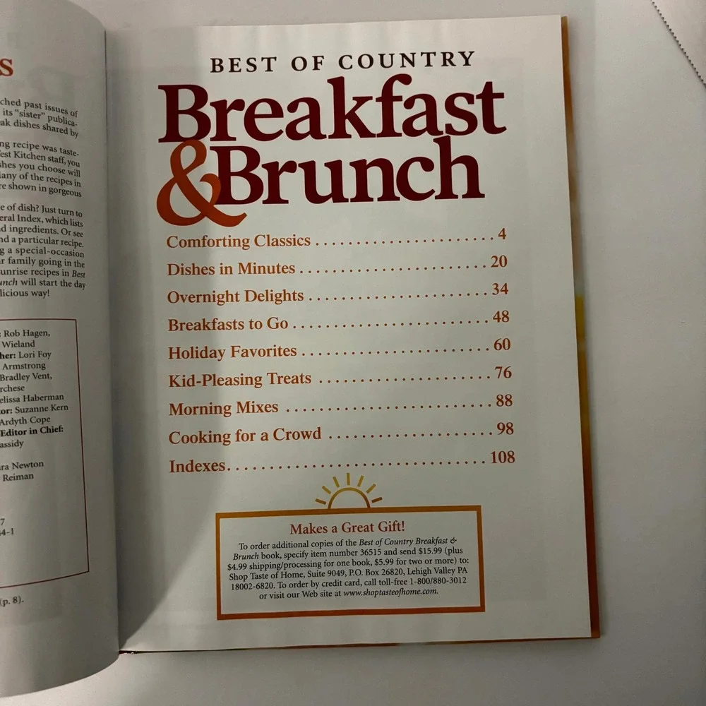 Taste of Home Best of Country Breakfast & Brunch Hardcover 232 Recipes Book